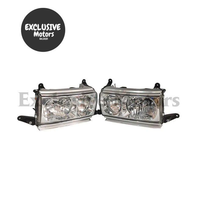 Toyota Land Cruiser LC80 / FJ80 / HDJ80 / FZJ80 Pair of Crystal Headlights (1991-1994)