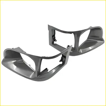 Pair of grey plastic headlight corner light case rims with sleek angular design fit for toyota hiace lh rzh 1998-2005