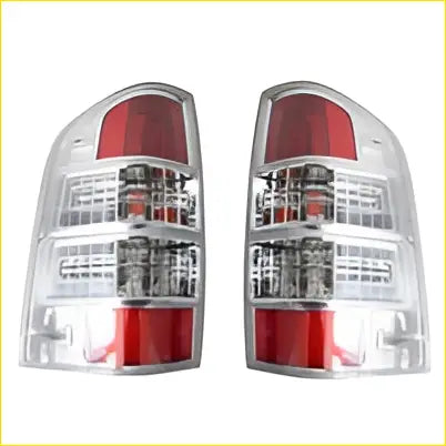 Pair tail light assembly with clear and red led lights designed for ford ranger pk 2009-2011 style side ute back view