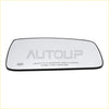 Black-framed passenger side mirror glass with safety warning text for dodge ram 1500 right heated rh view
