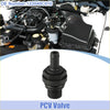 Black pcv valve with threaded base and hex nut for toyota tacoma 2005-2015 shown against car engine background