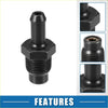 Black metal pcv valve fitting with hex base and threaded section for toyota 4wd ute offroad exhaust valve