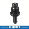 Black metal pcv valve fitting with threaded connection and hex base for toyota 4wd ute offroad exhaust valve