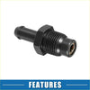 Black metal pcv valve fitting for toyota with hex nut and threaded fuel line adapter perfect for 4wd ute offroad