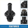 Black metal pcv valve fitting adapter with hexagonal base and threaded ends for toyota rav4 and matrix 2001-2012
