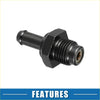 Black metal fuel pressure regulator with hexagonal nut and threaded connection for toyota rav4 pcv valve fittings