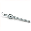 Shiny chrome-finished metal steering wheel pull with spherical center and angled handle for dodge neon shifter