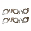 Set of four silver metallic permaseal exhaust manifold gaskets with intricate cutouts for ford territory sz 2.7l 2011-2016