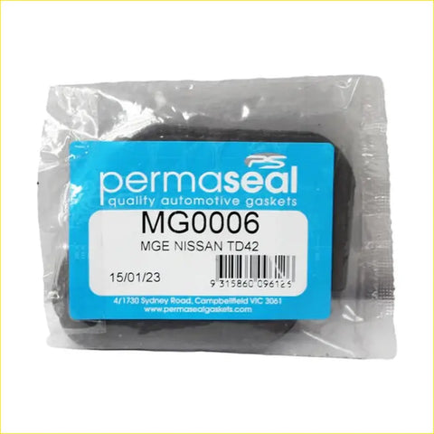 Black rubber permaseal exhaust manifold gasket in clear plastic package with blue and white label for nissan patrol gq y60 td42 4.2l