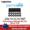Black metallic permaseal exhaust manifold stud and gasket kit with bolts and washers for ford falcon xr6 4wd ute offroad