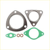 Set of metallic and green exhaust manifold and turbo gaskets with triangular flanges and brown o-rings for ford ranger 3.2l 2015