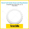 White plastic petrol tank sender pump lock ring retainer with teeth for toyota hilux 05-15