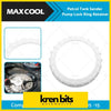 White plastic petrol tank sender pump lock ring retainer by maxcool for toyota hilux shown from the back side