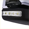 Black led light bar with four yellow leds in clear textured lens for power mirror right power fold chrome memory ford f-150 2015-2018