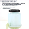 Translucent white plastic power steering brake fluid reservoir with black cap for toyota 4runner 2010-2023 beige back side