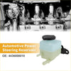 Translucent light green plastic power steering reservoir with black cap and bracket for 1998-2003 toyota sienna