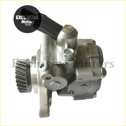 Silver metallic power steering vane pump gear with black rubber boot and gear teeth for toyota land cruiser 100 back side