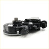 Power window regulator motor for toyota hilux 2004-2015 black plastic and metal with silver cylindrical shaft back view