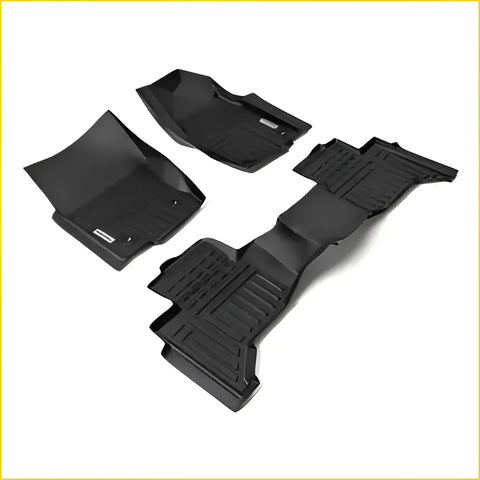 Black rubber premium toyota landcruiser prado j250 2024+ floor mats with textured molded design for grip and protection