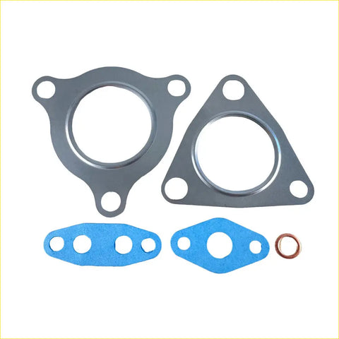 Set of metallic flanged and blue rubber gaskets in premium turbo charger gasket kit for Mitsubishi MN Triton 4WD 2.5L