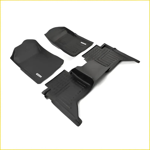 Black rubber premium volkswagen amarok deep dish all-weather car mats with textured molded design for better grip and protection