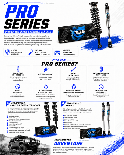 XGG Pro Series 2.5 Nitro Performance Lift Kit - Isuzu D-Max (2012 on)
