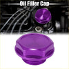 Purple aluminum alloy oil filler cap with hexagonal design and threaded base for toyota rav4 gas engine