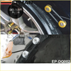 Black rubber tire with yellow and silver ep-dq002 quick release fasteners for front bumpers and trunks