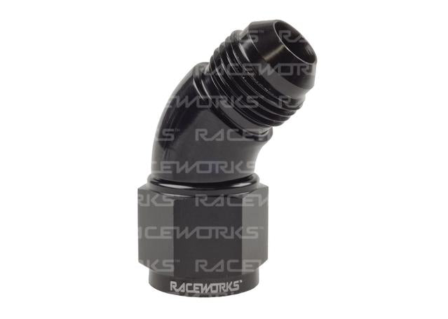 Raceworks Female To Male Swivel Elbow An-4 45 Deg