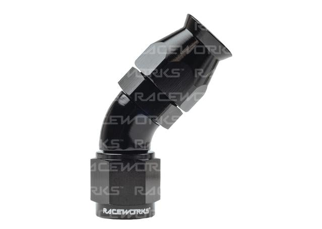 Raceworks Teflon Hose Fitting An-4 45 Deg