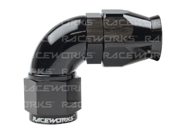 Raceworks Teflon Hose Fitting An-10 90 Deg