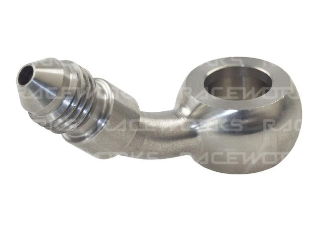 Raceworks 10.2mm Banjo To An-4 Male Flare Stainless Steel