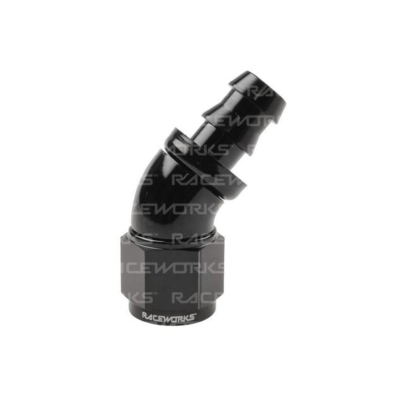 Raceworks Push Lok Hose Fitting An-6 45 Deg