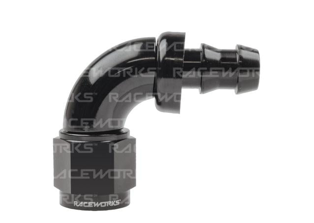 Raceworks Push Lok Hose Fitting An-6 90 Deg