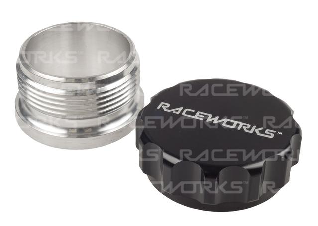 Raceworks Weld On Aluminum Filler With Black Female Cap