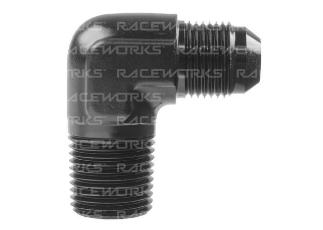 Raceworks An-10 Male Flare To Npt 3/8" 90 Deg