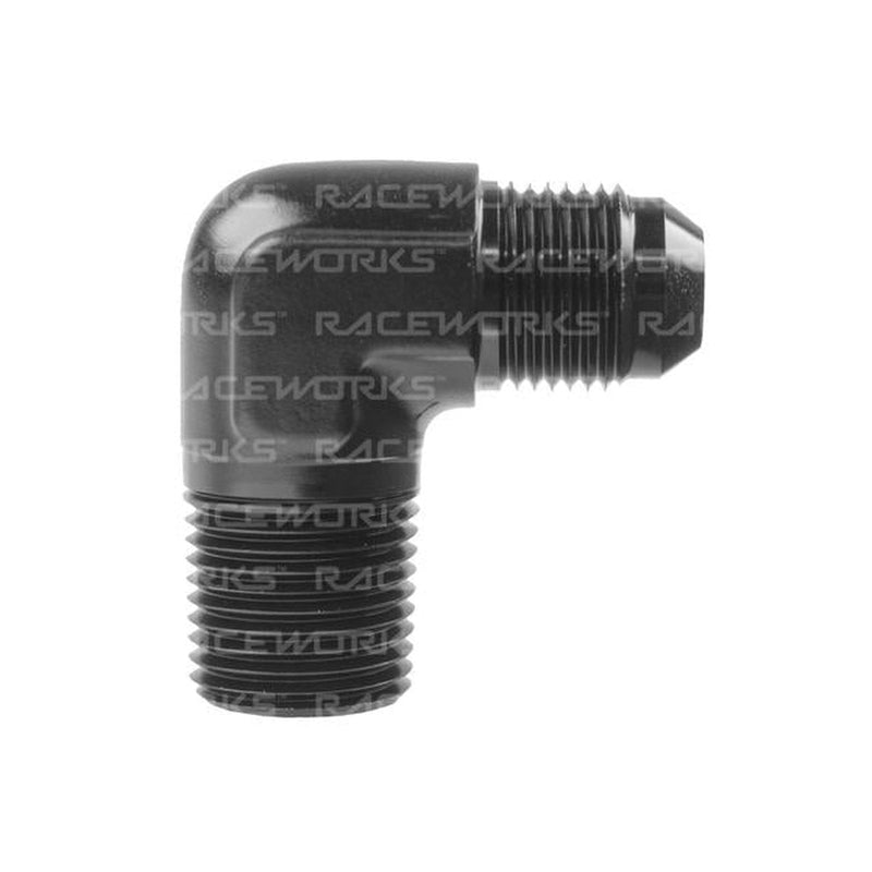 Raceworks An-6 Male Flare To Npt 3/8" 90 Deg