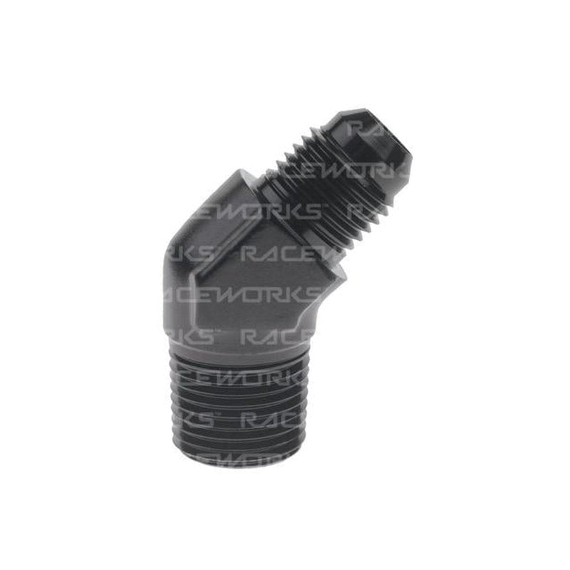 Raceworks An-6 Male Flare To Npt 1/8" 45 Deg