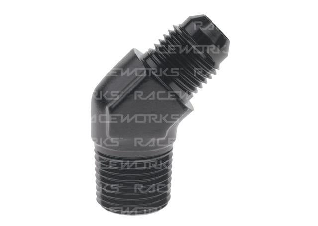Raceworks An-10 Male Flare To Npt 3/8" 45 Deg