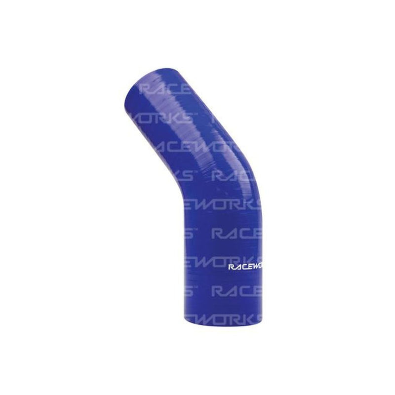 Raceworks Silicone 45 Reducer Elbow 3-3.5" (76-89mm) Blue