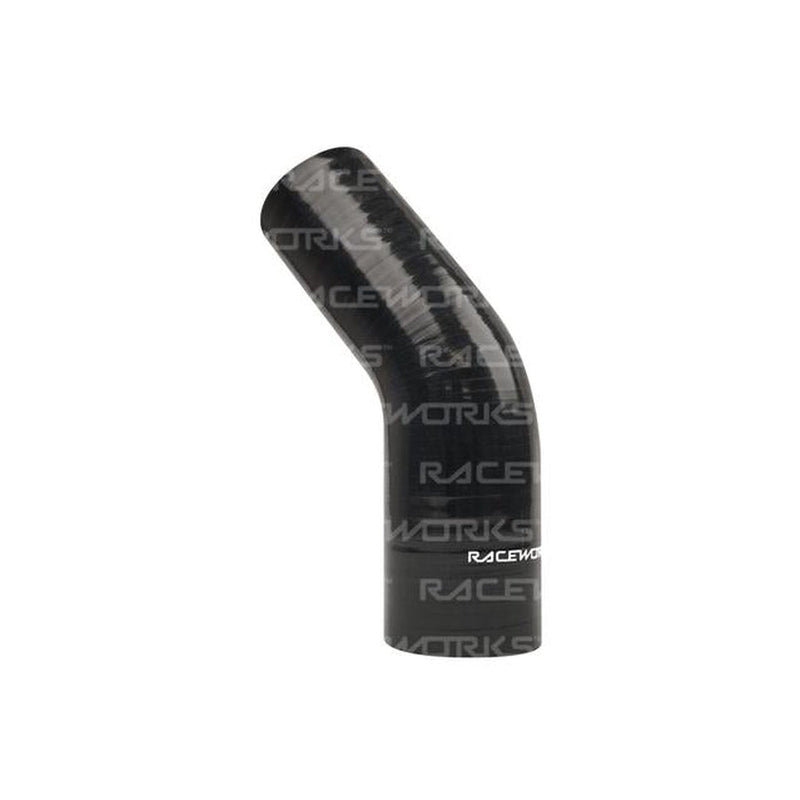 Raceworks Silicone 45 Reducer Elbow 4-5" (102-127mm) Black