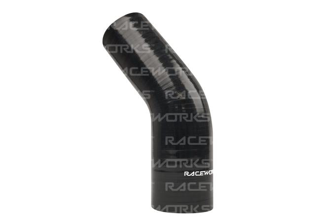 Raceworks Silicone 45 Reducer Elbow 2-3" (51-76mm) Black