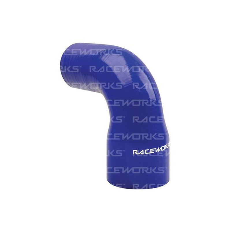 Raceworks Silicone 90 Reducer Elbow 1-1.5" (25-38mm) Blue
