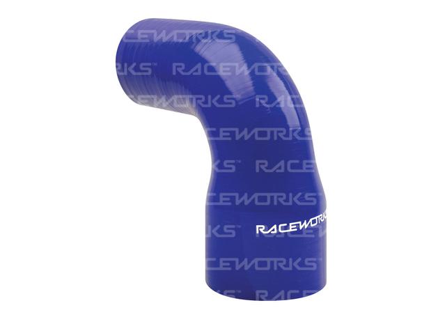 Raceworks Silicone 90 Reducer Elbow 3.5-4" (89-102mm) Blue