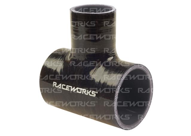 Raceworks Hose Tee 3" Id 1.5" Spout Black