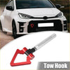 Red and silver aluminum racing screw-on tow hook with triangular handle for Toyota Avanza 2007-2018