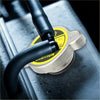 Clear plastic radiator cap with yellow caution label and japanese text for toyota tacoma 2005-2023