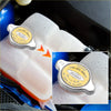 Silver radiator coolant reservoir cap for toyota kf40 kf50 with yellow botao label and safety warnings in multiple languages