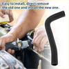 Black rubber radiator hose with curved design being installed on a 2005-2010 toyota crown engine