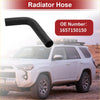 Black rubber radiator hose with curved design for toyota land cruiser v8 4.7l 1998-2007 shown from back side